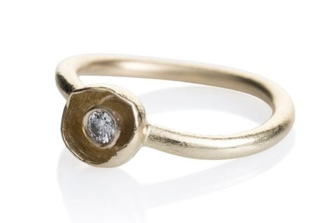 Waterlily Ring Gold Diamond Embrace 007